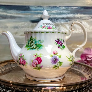 Royal Albert Flower of the Month Teapot - Etsy