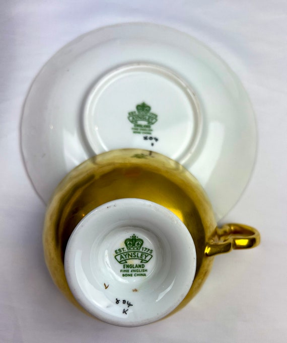 1930s Aynsley Tea Set for Two: Signed JA Bailey Cabbage Rose