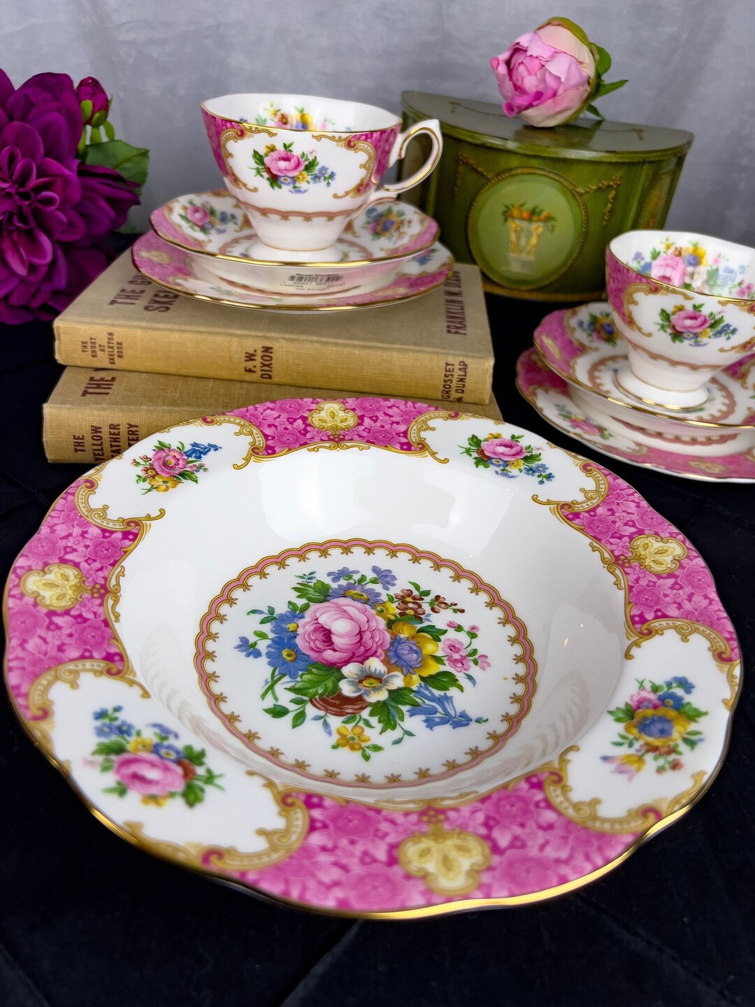 Service à Café Royal Albert Lady Carlyle Pour 8 Personnes - Porcelaine Anglaise 1er Choix