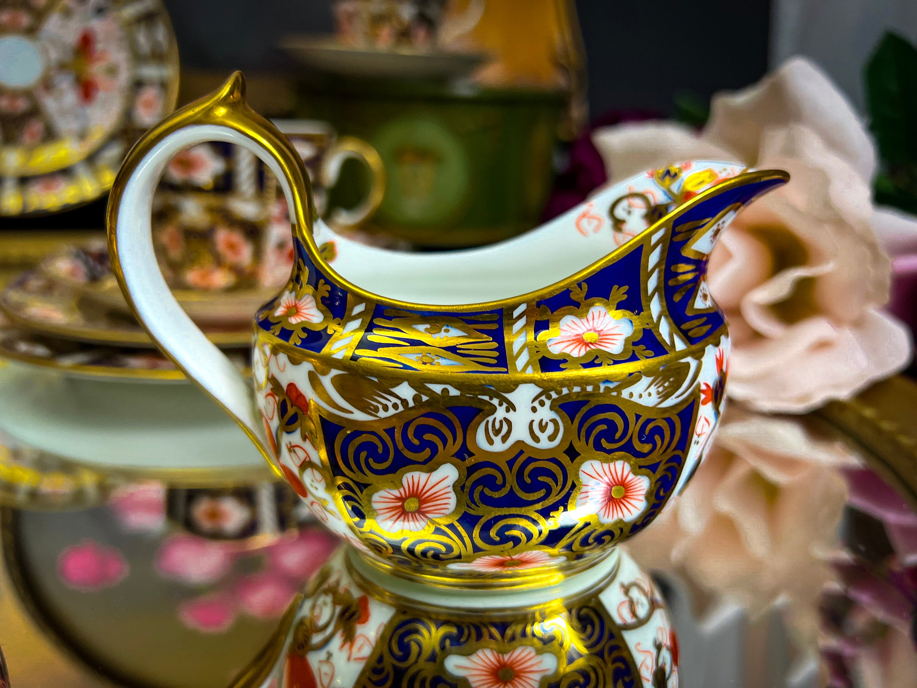 Lot - PAIR OF ROYAL CROWN DERBY GILT DECORATED COBALT BLUE