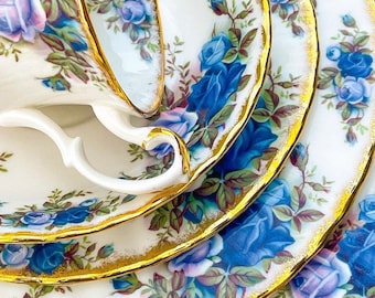 美品　  Moonlight Rose 皿6枚セット 62 Piece Moonlight Rose Dinner for 8 People, Vintage Royal Albert