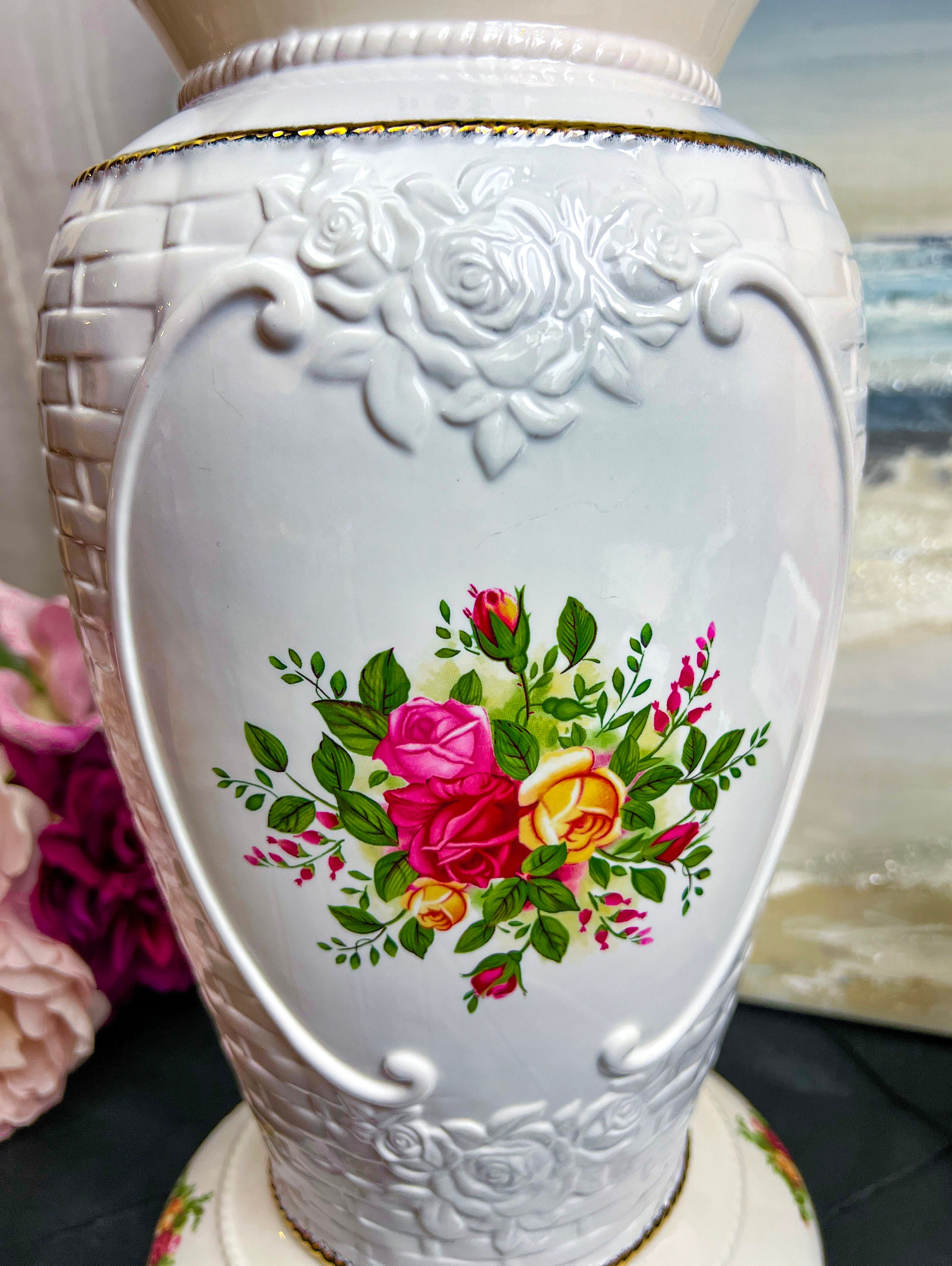 VASE ANCIEN CÉRAMIQUE très bon état h 35cm signé voir photo EUR 120,00 - FR