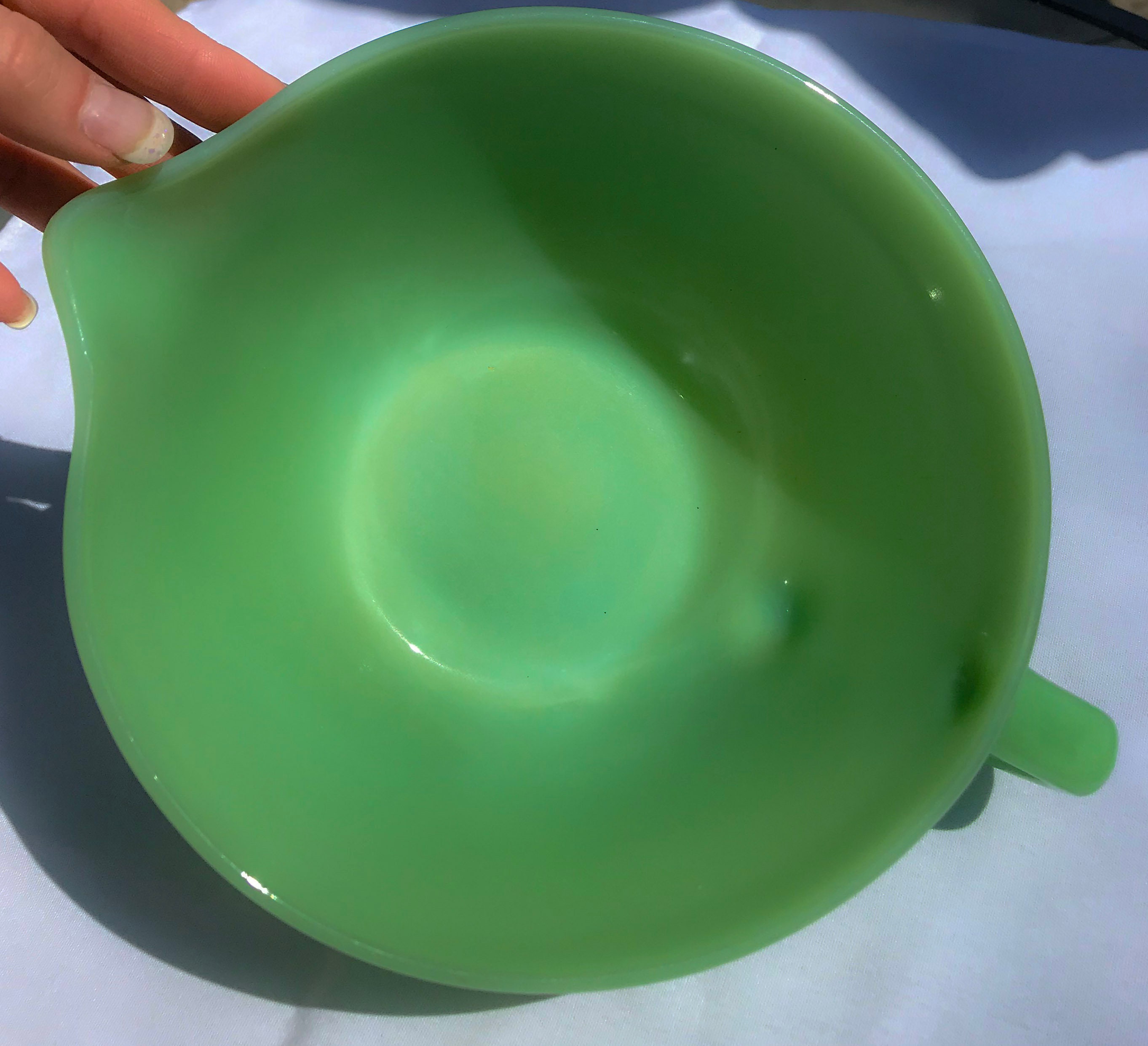 1950s Fire King Jadeite Glass Batter Bowl With Handle and Etsy