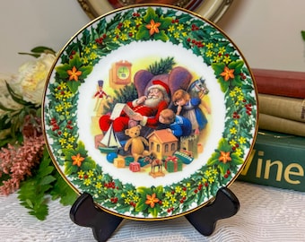 Piatto da collezione natalizio Royal Albert "Santa's Little List" del 1998, 21 cm