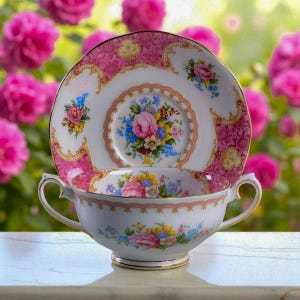 Lady Carlyle Soup Bowls - Etsy 4 Lady Carlyle 8 Inch Bowls China Made Floral w Gold Trim main image 0