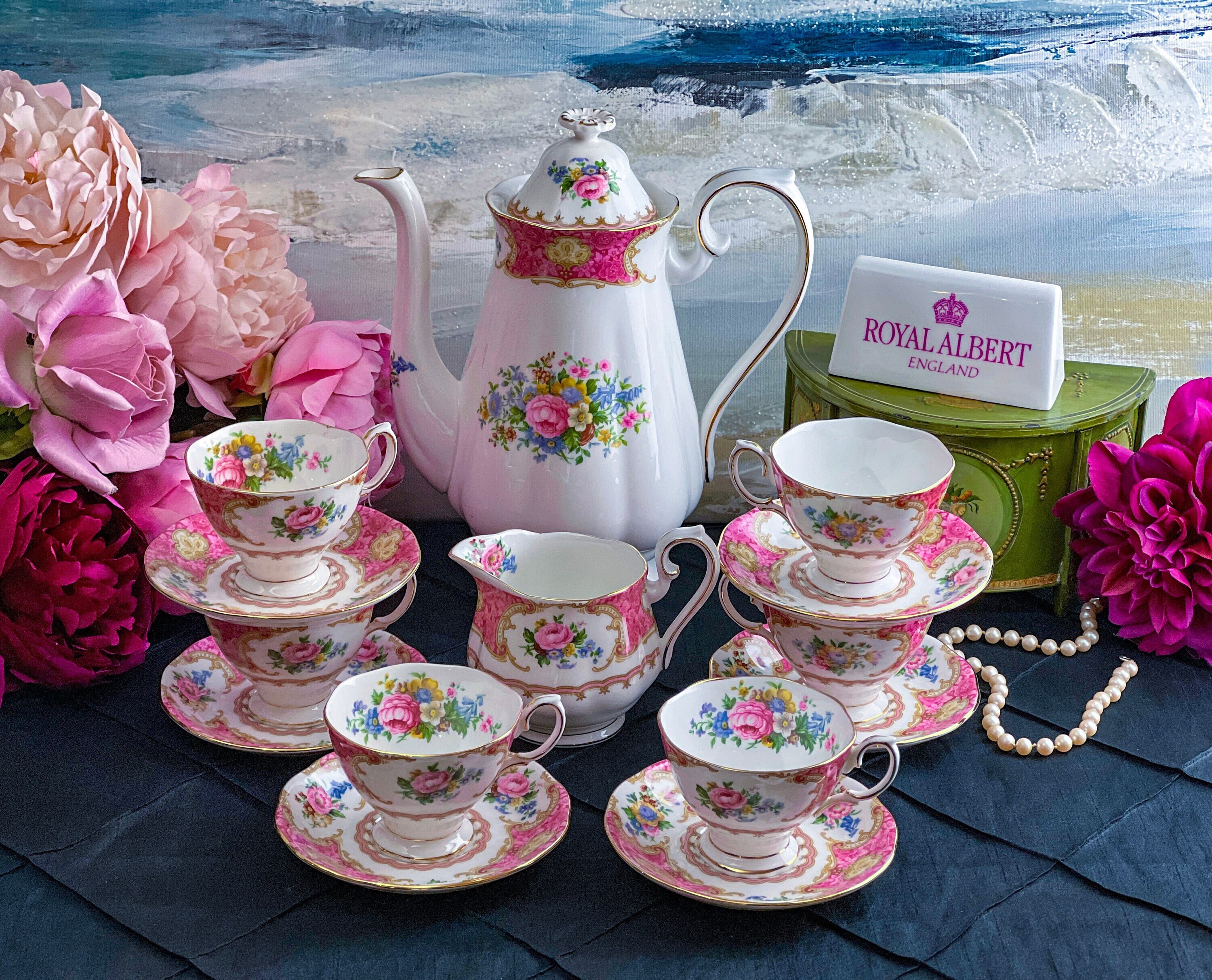 23 Piece Vintage Royal Albert Lady Carlyle Coffee and Demitasse 