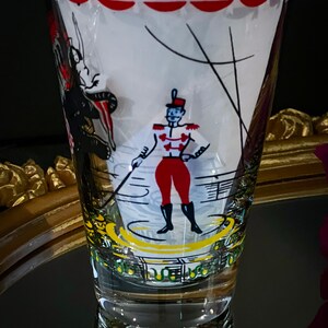 7 Libbey Greatest Show on Earth Tumblers Circus Glasses Mid Century Barware