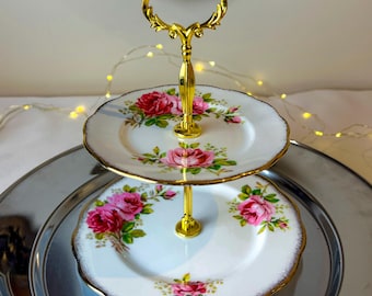 ロイヤルアルバート キャロライン ケーキスタンド2段 ロイヤルアルバート キャロライン ケーキスタンド2段 ロイヤル