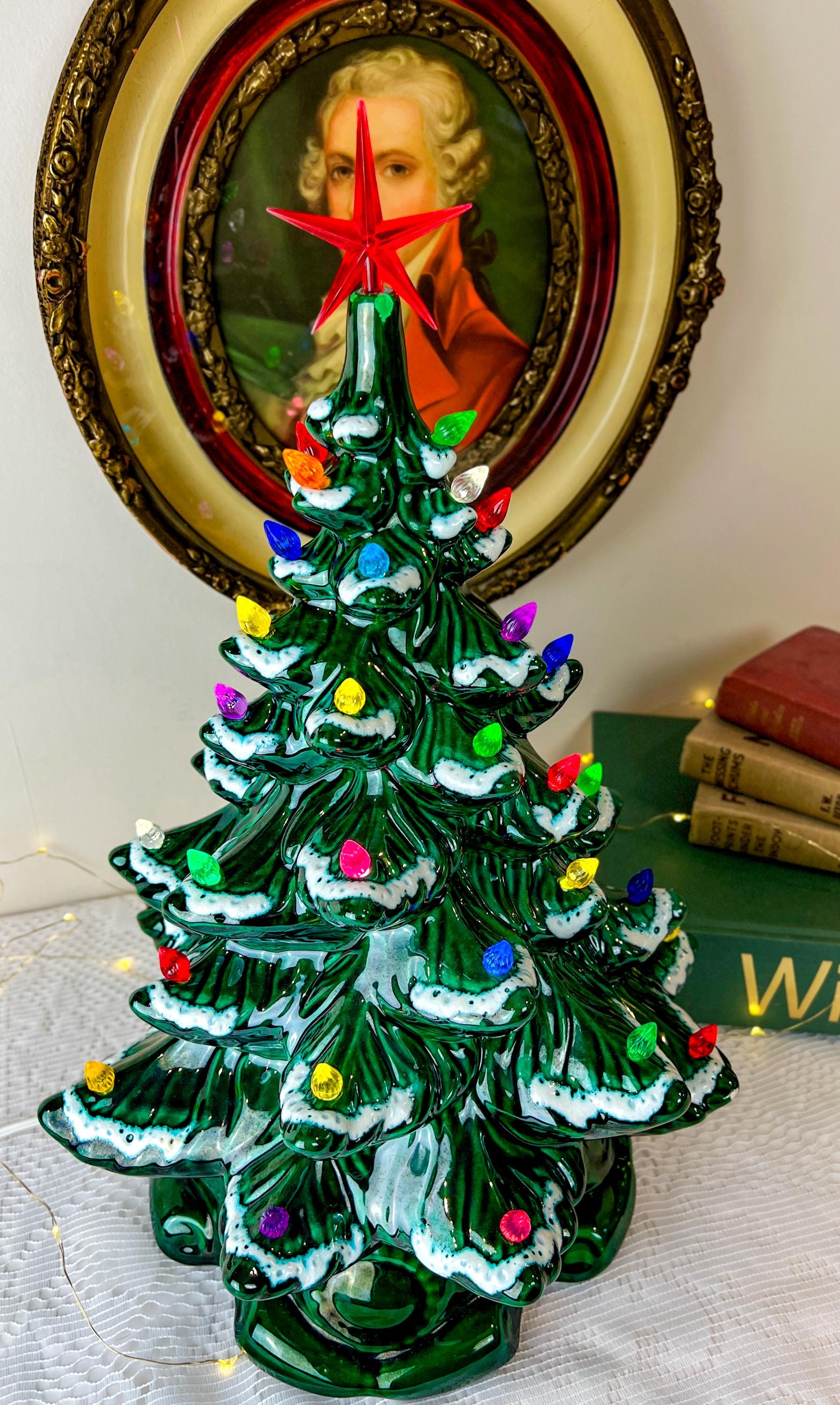 Extra Large Vintage Atlantic Mold Ceramic Christmas Tree, 20” Tall