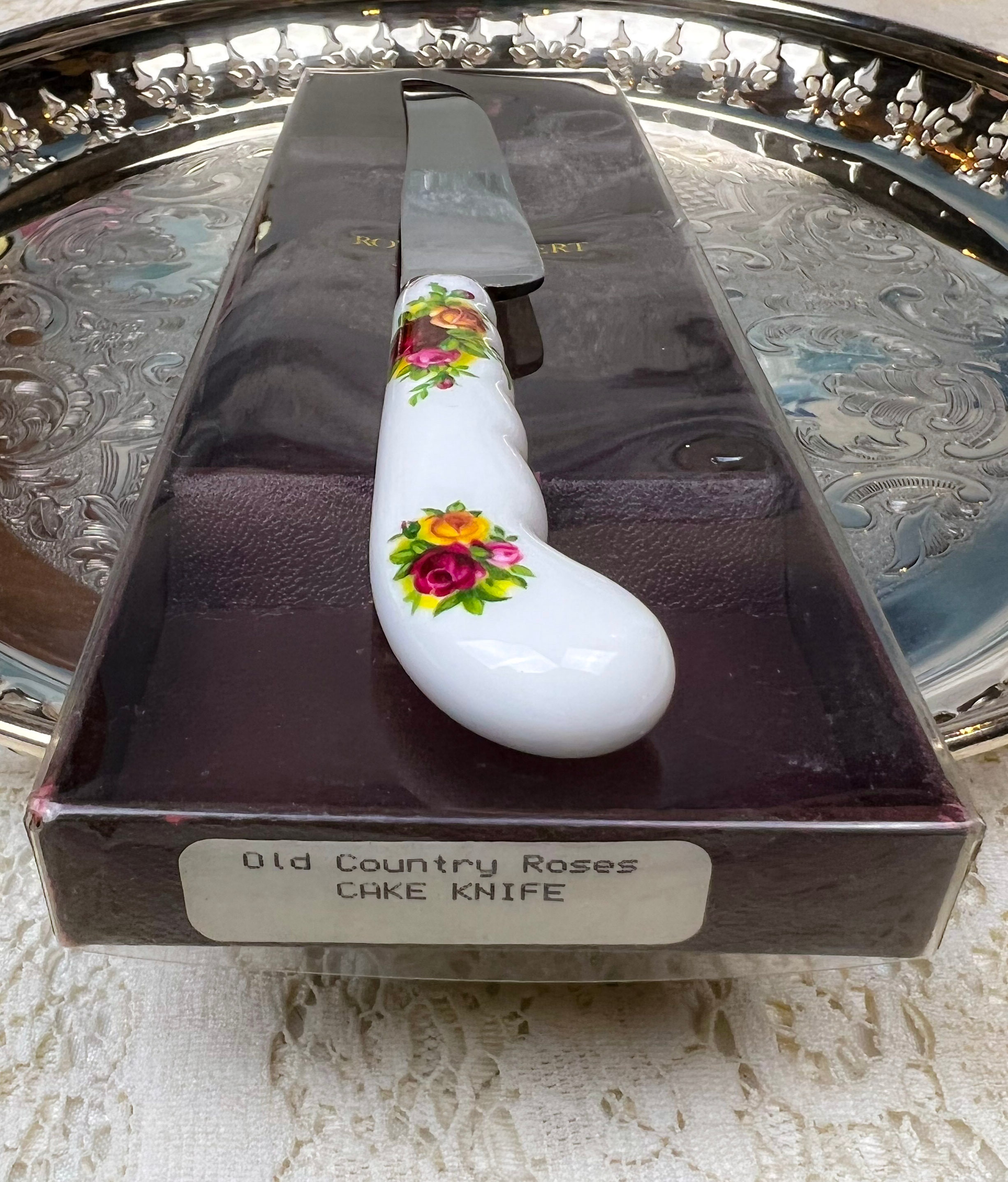 Vintage Royal Albert Old Country Roses Serving Utensil, Cake Knife