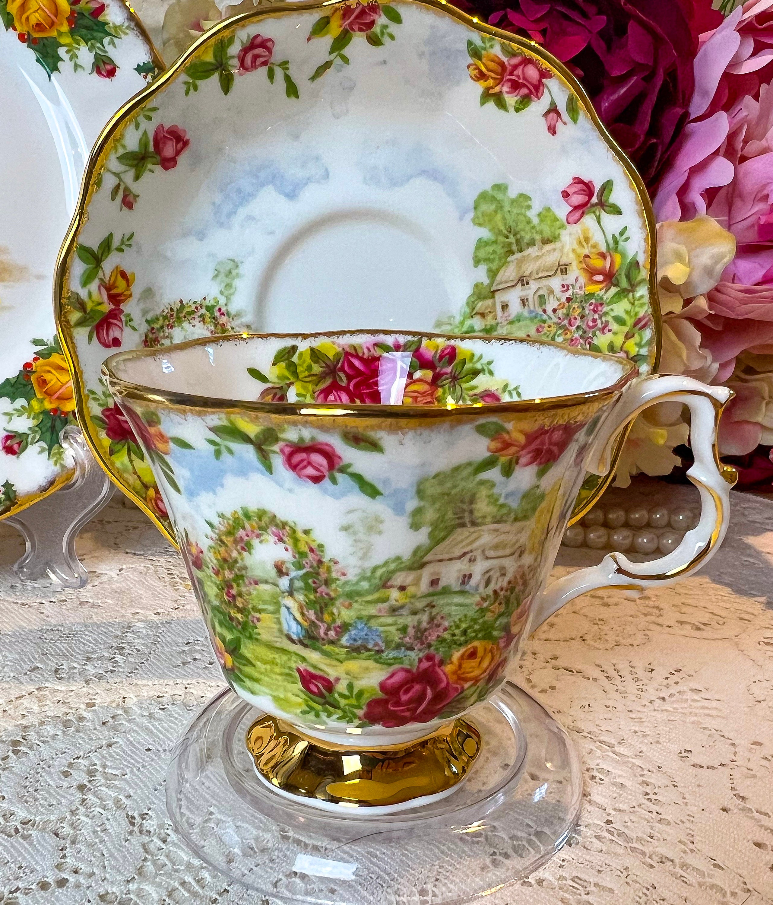 Old Country Roses 25th Anniversary Garden Items, Teacup Set, Mug