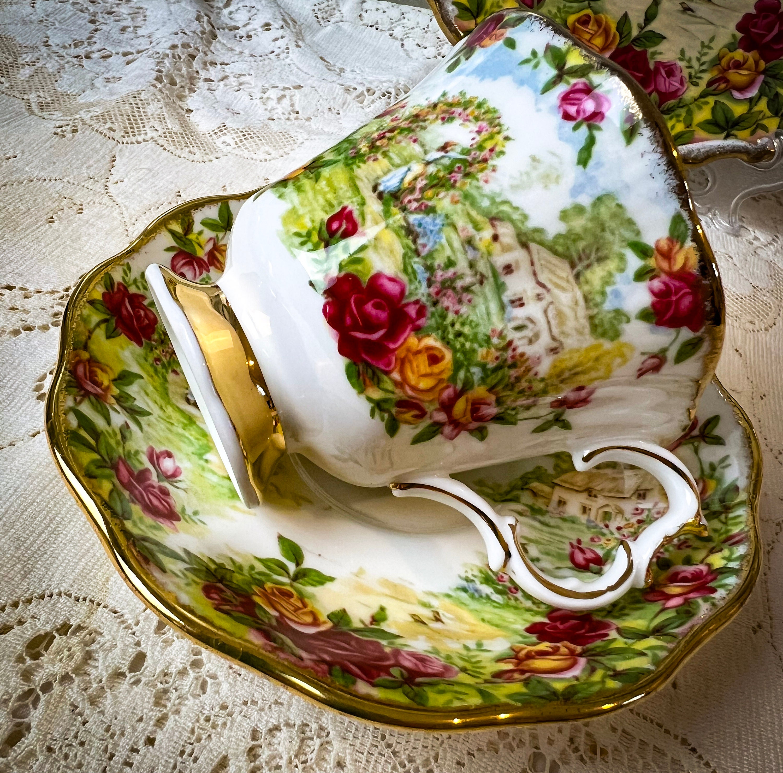 Old Country Roses 25th Anniversary Garden Items, Teacup Set, Mug