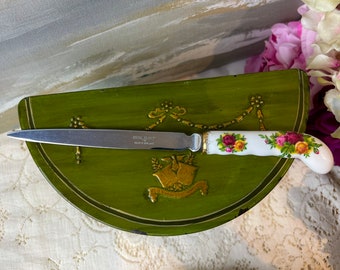 Vintage Royal Albert Old Country Roses Serving Utensil, Cake Knife