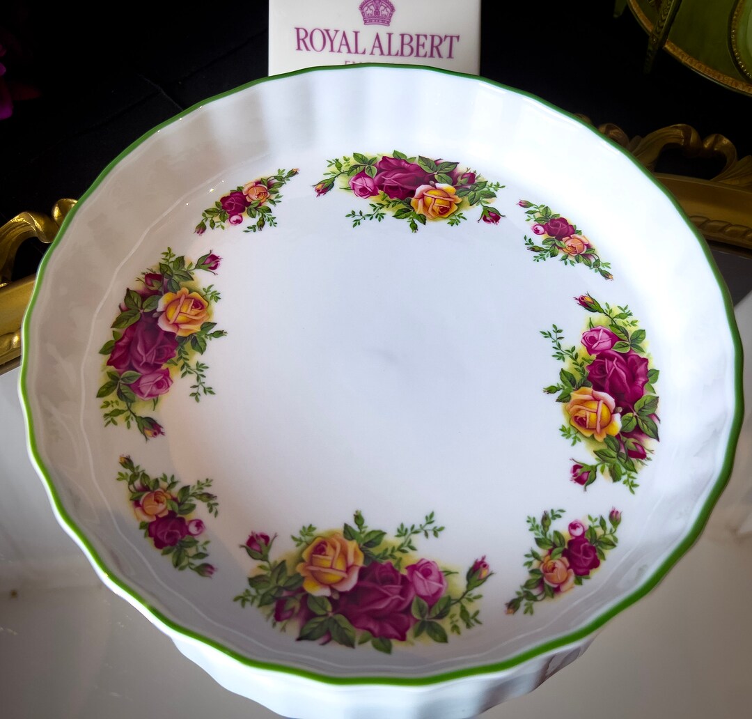 Vintage Royal Albert Old Country Roses Flan Quiche Dish Pie Etsy