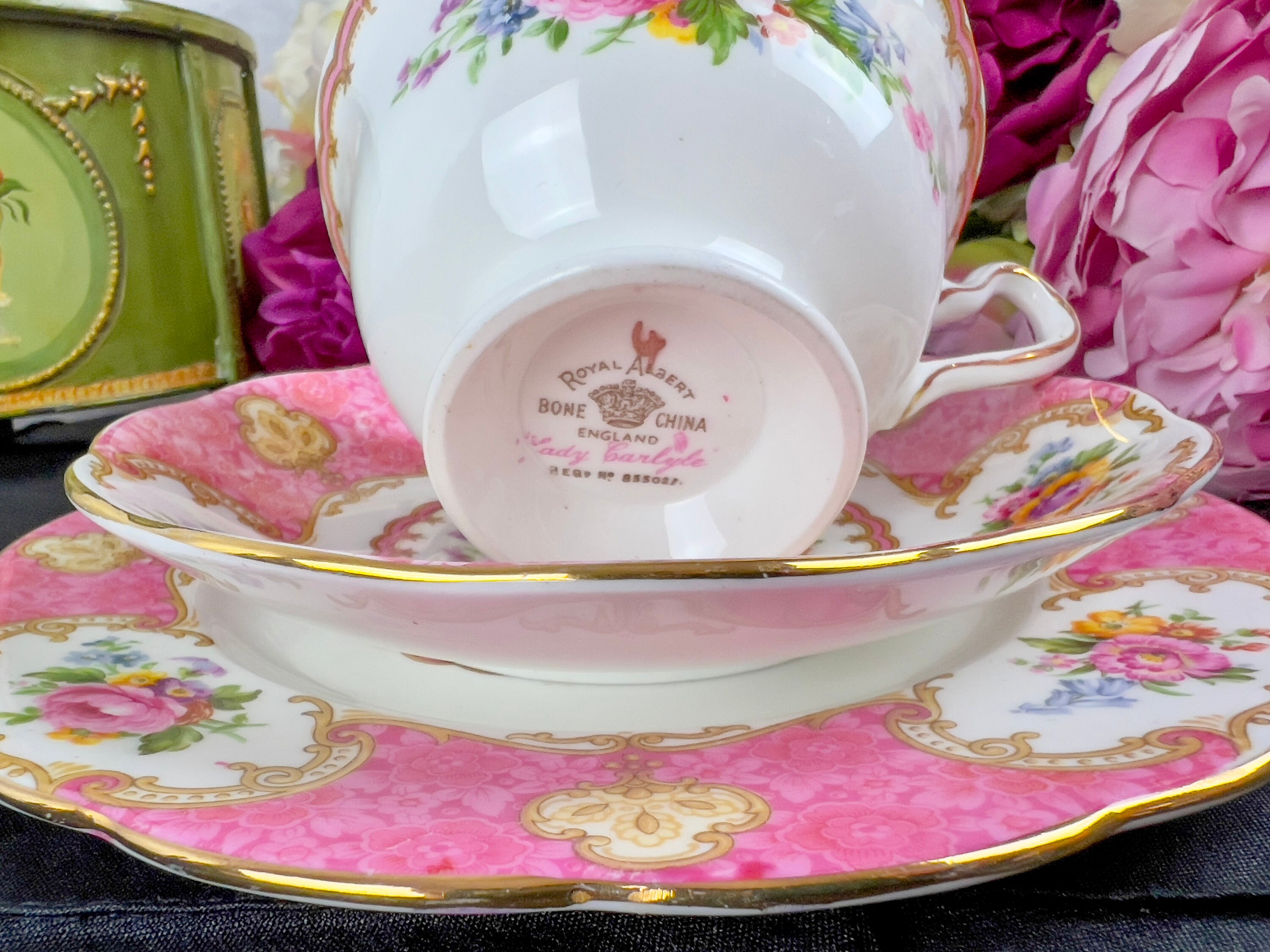 Vintage Royal Albert Lady Carlyle Teacup Trio With Side Plate