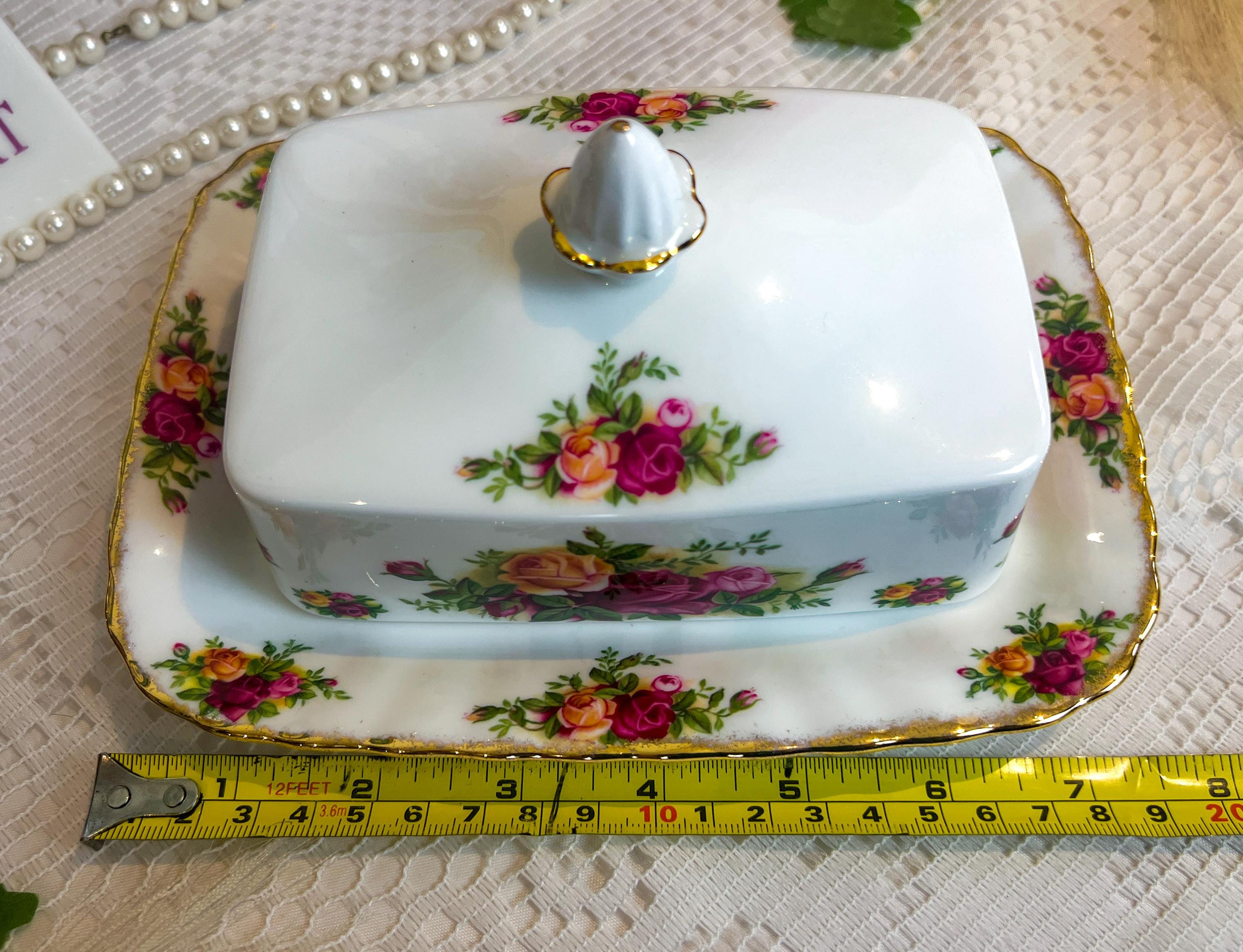 VERY RARE Vintage Royal Albert Old Country Roses Rectangle Butter