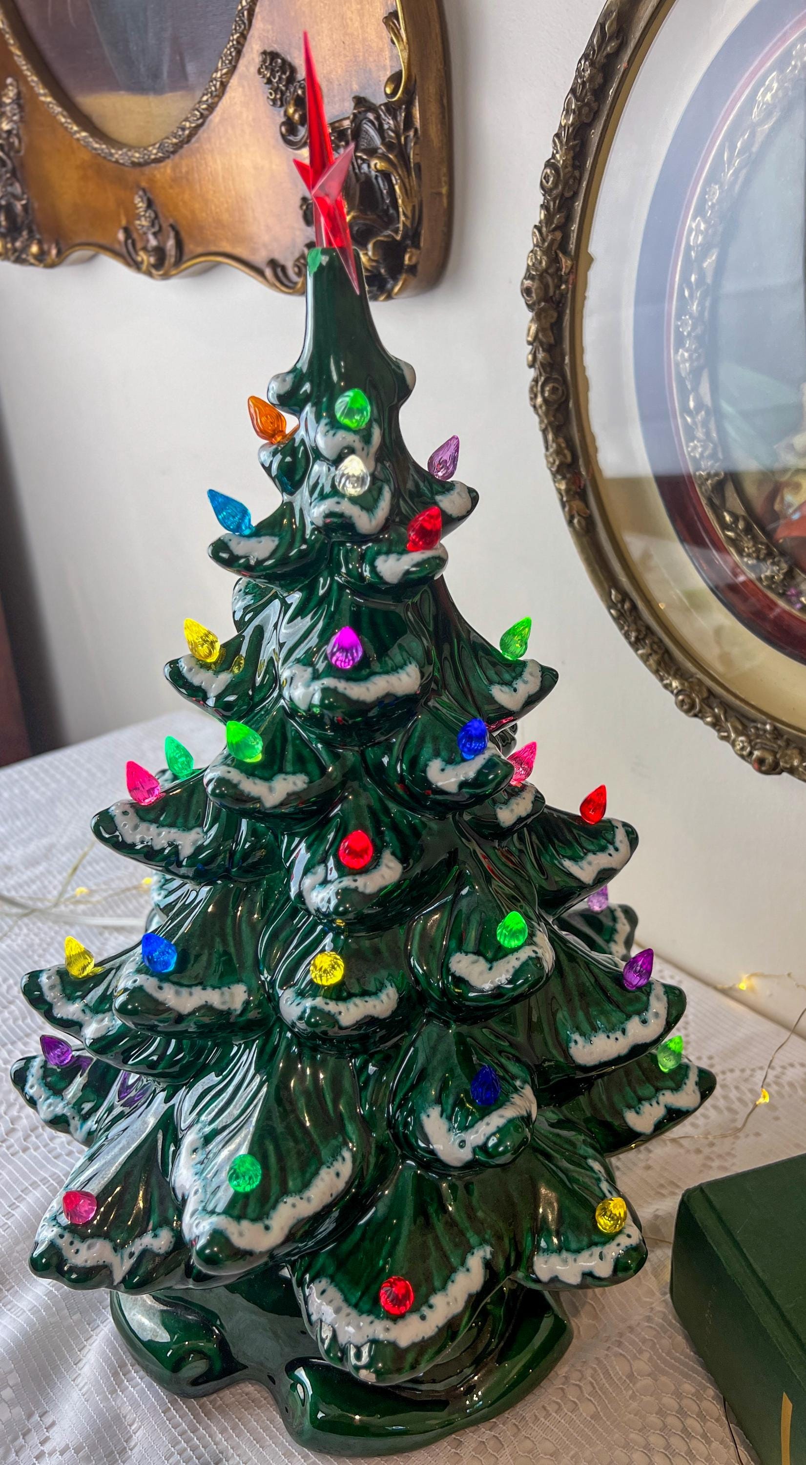 Extra Large Vintage Atlantic Mold Ceramic Christmas Tree, 20” Tall