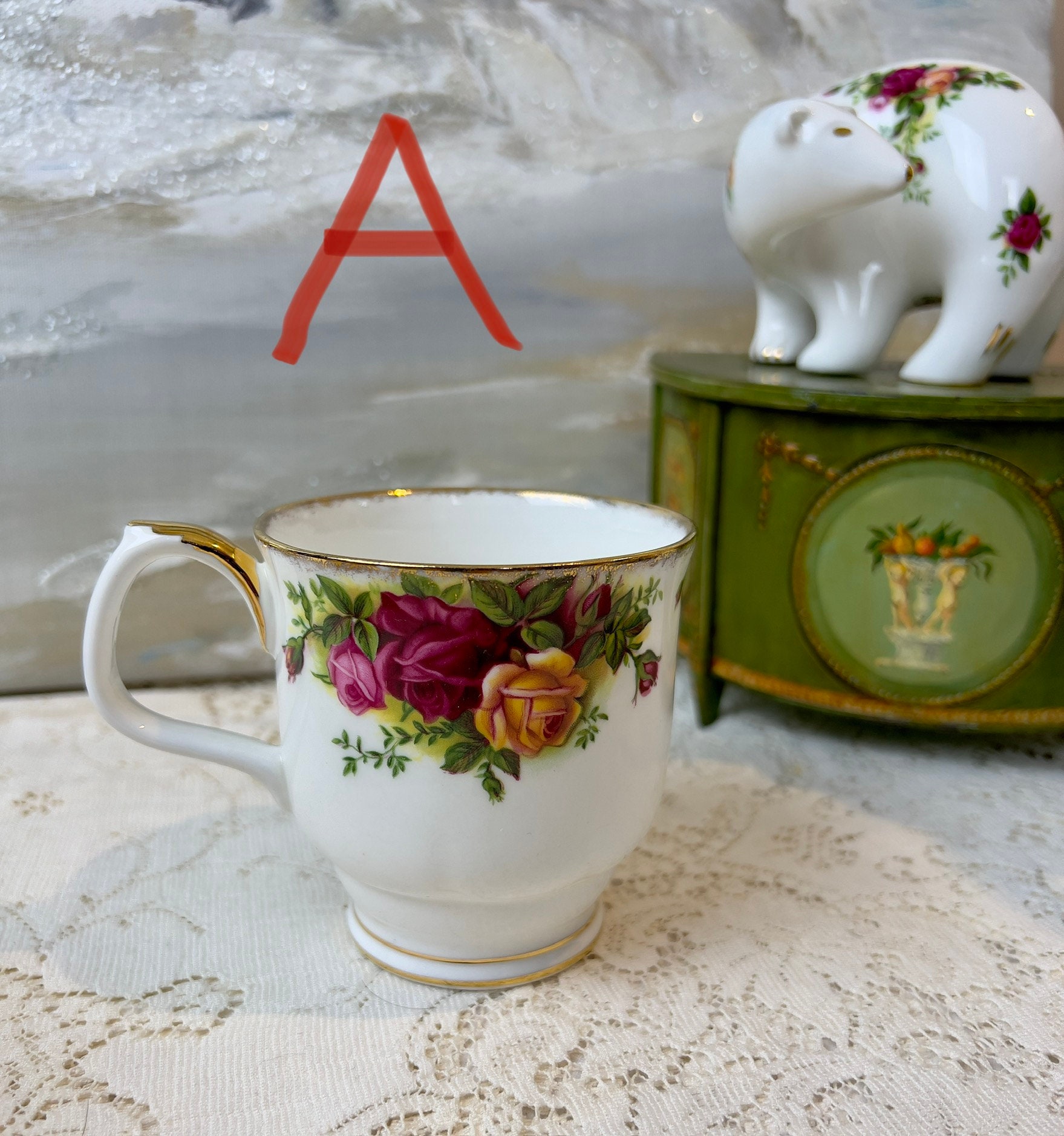 Unused Vintage Royal Albert Old Country Roses Mugs/ Hot Chocolate