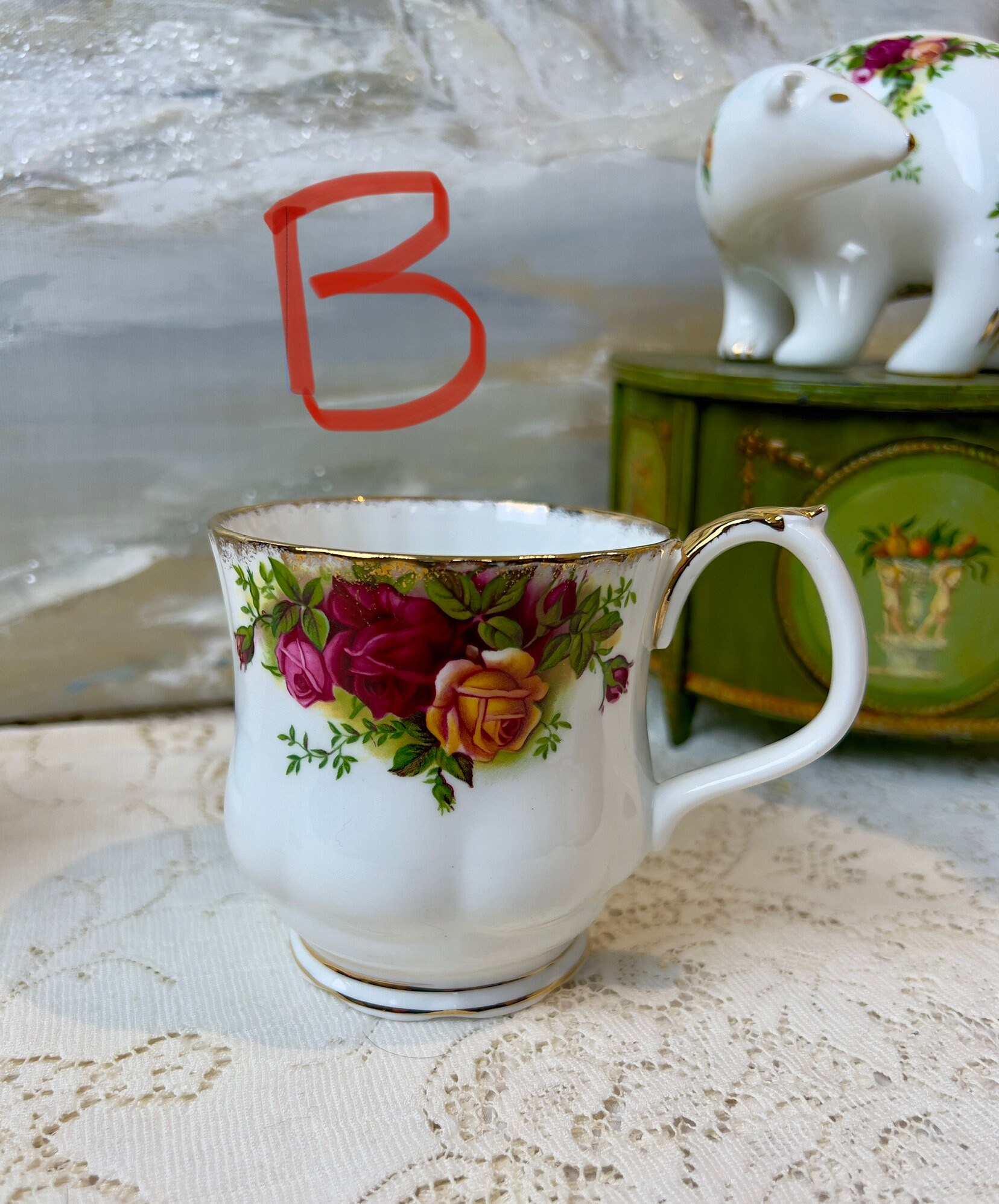 Unused Vintage Royal Albert Old Country Roses Mugs/ Hot Chocolate