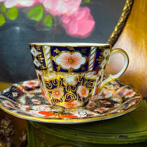 Vintage Royal Crown Derby Traditional Imari 2451 Items, 1st Quality, SOLD SEPARATELY, Unused, english fine bone china, Cobalt Blue and gold Surrey Teacup