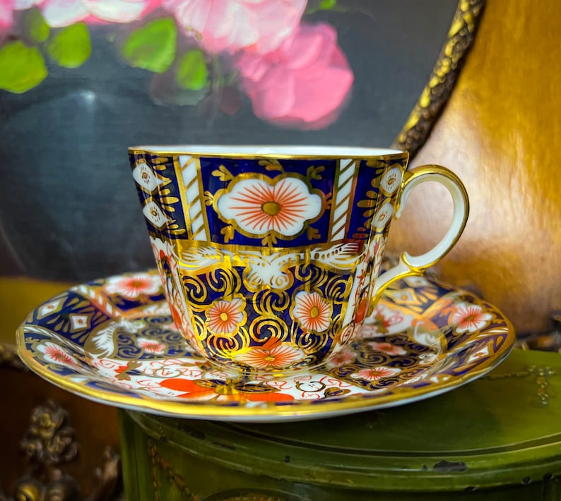 Vintage Royal Crown Derby Traditional Imari 2451 Items, 1st Quality, SOLD SEPARATELY, Unused, english fine bone china, Cobalt Blue and gold Surrey Teacup