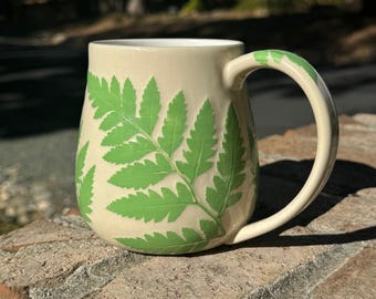 Handmade Fern Imprint Mug