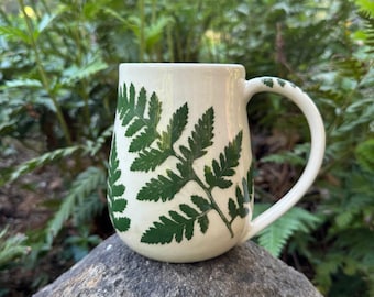 Handmade Fern Imprint Mug