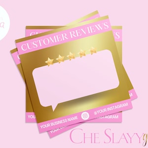 Bewertungsflyer, Kundenbewertungsflyer, Kundenbewertungsvorlage, Kundenbewertungsvorlage, rosa Vorlage, DIY-Vorlage, Canva