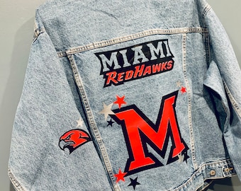 Custom RedHawks Miami University jean jackets