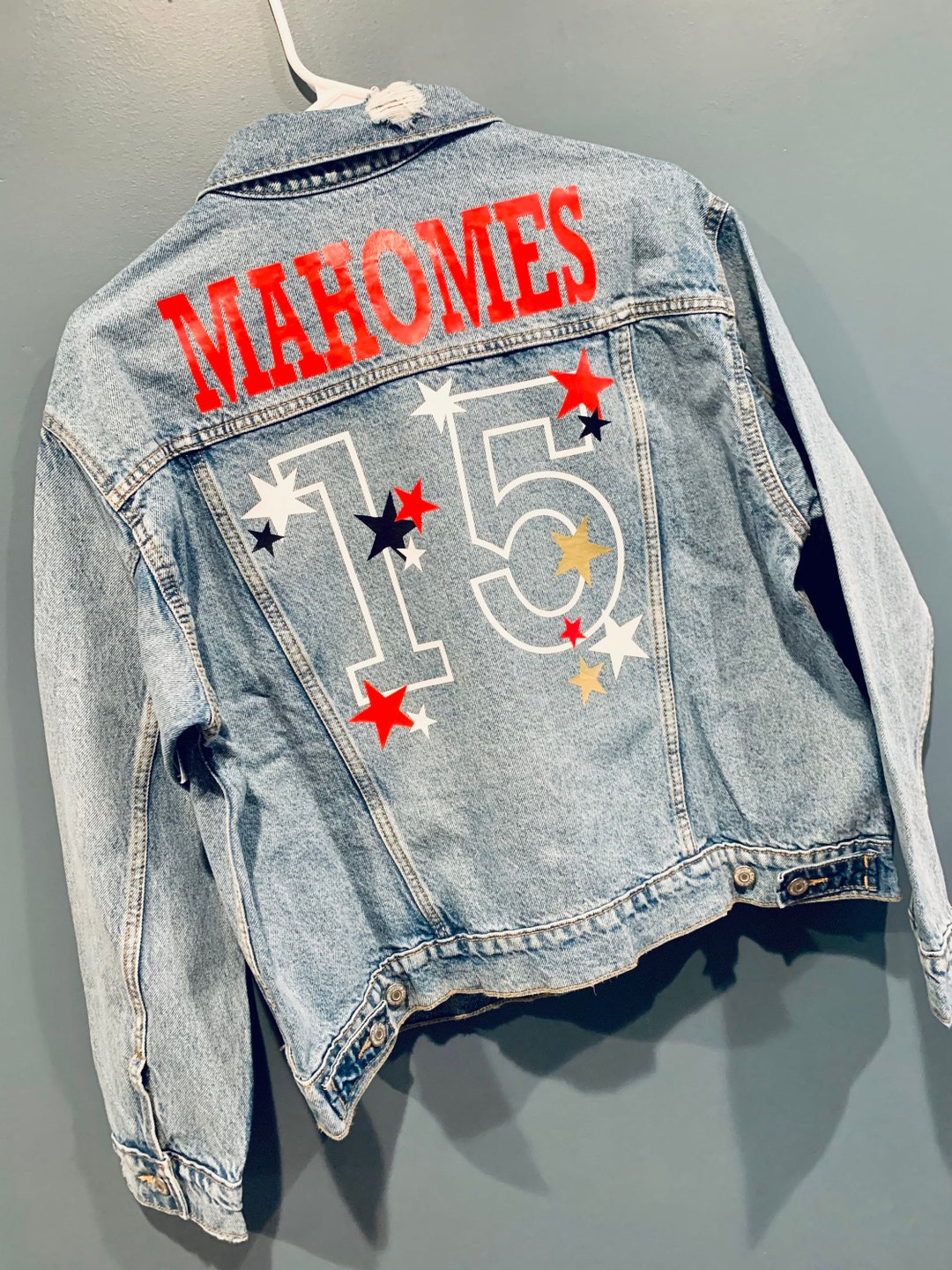 Custom Kansas City Chiefs Mahomes 15 Jean Jackets Etsy