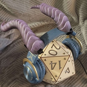Tiefling Curved Cosplay Horns Custom Painted l Costume l Renfaire l Tabletop Role Playing l TTRPG Prop l Halloween l Headphone Horns l DnD
