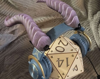 Custom Painted Tiefling Headphone Horns: Cosplay Prop, Renfaire Costume