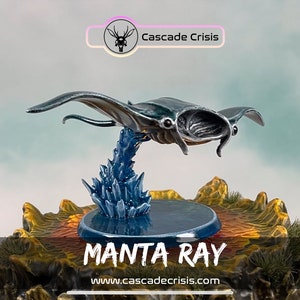 Manta Ray Creature TTRPG Miniatures, Dungeons and Dragons, Tabletop games, Role Playing, Miniature, Wargaming, Pathfinder, DnD Minis