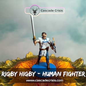 Rigby Higby Human Fighter TTRPG Miniatures, Dungeons and Dragons, Tabletop games, Role Playing, Miniature, Wargaming, Pathfinder, DnD Minis