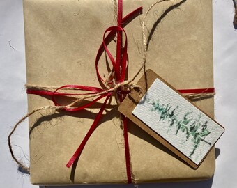 Hand Painted Gift Tags Watercolor Gift Tags Set Of 6 Gift Tags Red