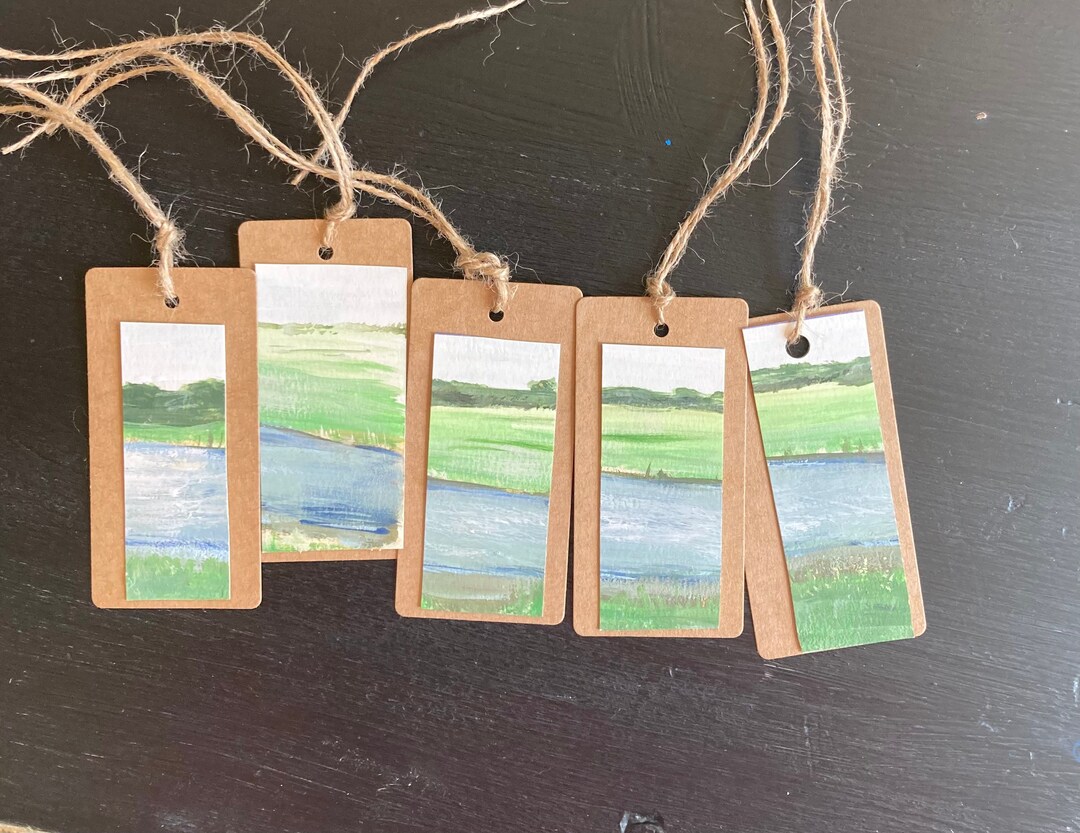 Hand Painted Gift Tags Landscape Etsy