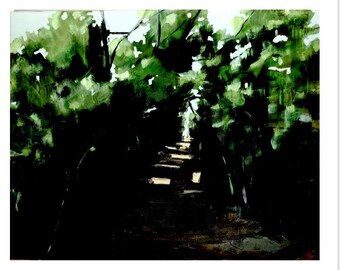 Original Acrylic Landscape Painting, Sunlight Through Trees, Forest Art, Nature Wall Decor