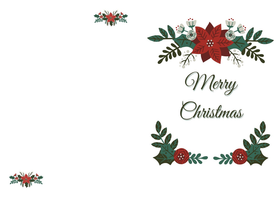 Simple Printable Christmas Card - Etsy