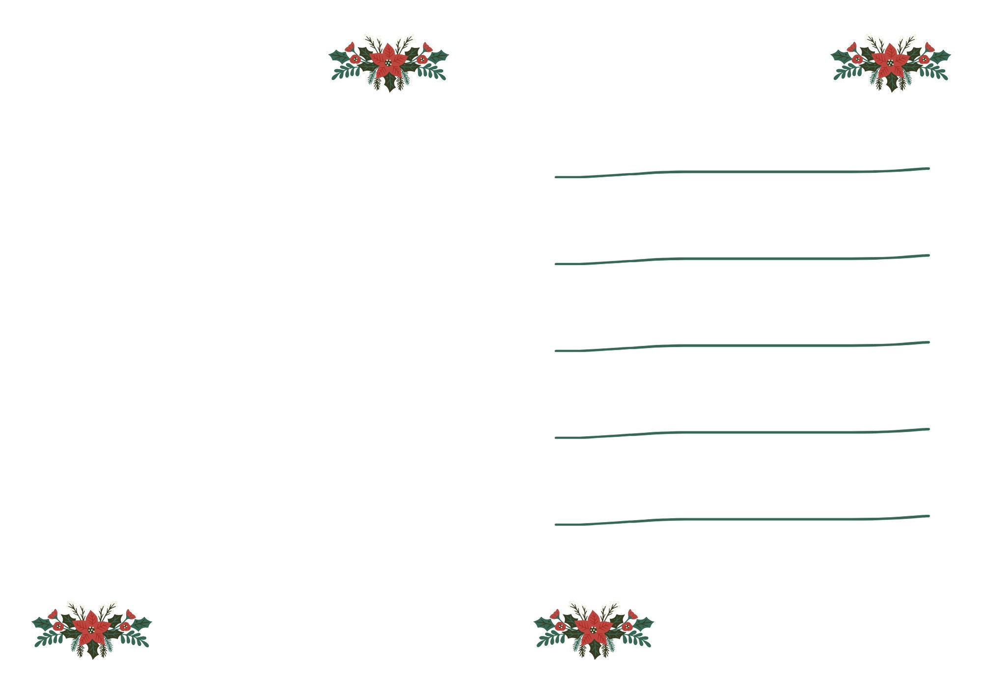 Simple Printable Christmas Card - Etsy