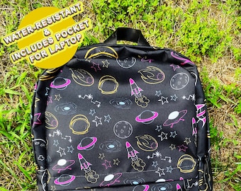 Galaxy Print Teen Backpack 15 inch Laptop School Bag Polyester Amazon.com | Mildame Galaxy Backpack for Boys with Lunch Box  main image 2