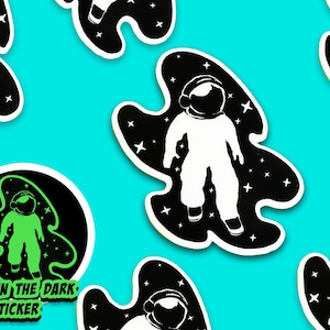 Glow in the Dark Astronaut im Weltraum Vinyl Aufkleber Aufkleber, Vinyl Aufkleber, Astronaut Space Sticker Zum Dekorieren von Laptop und Wasserflasche