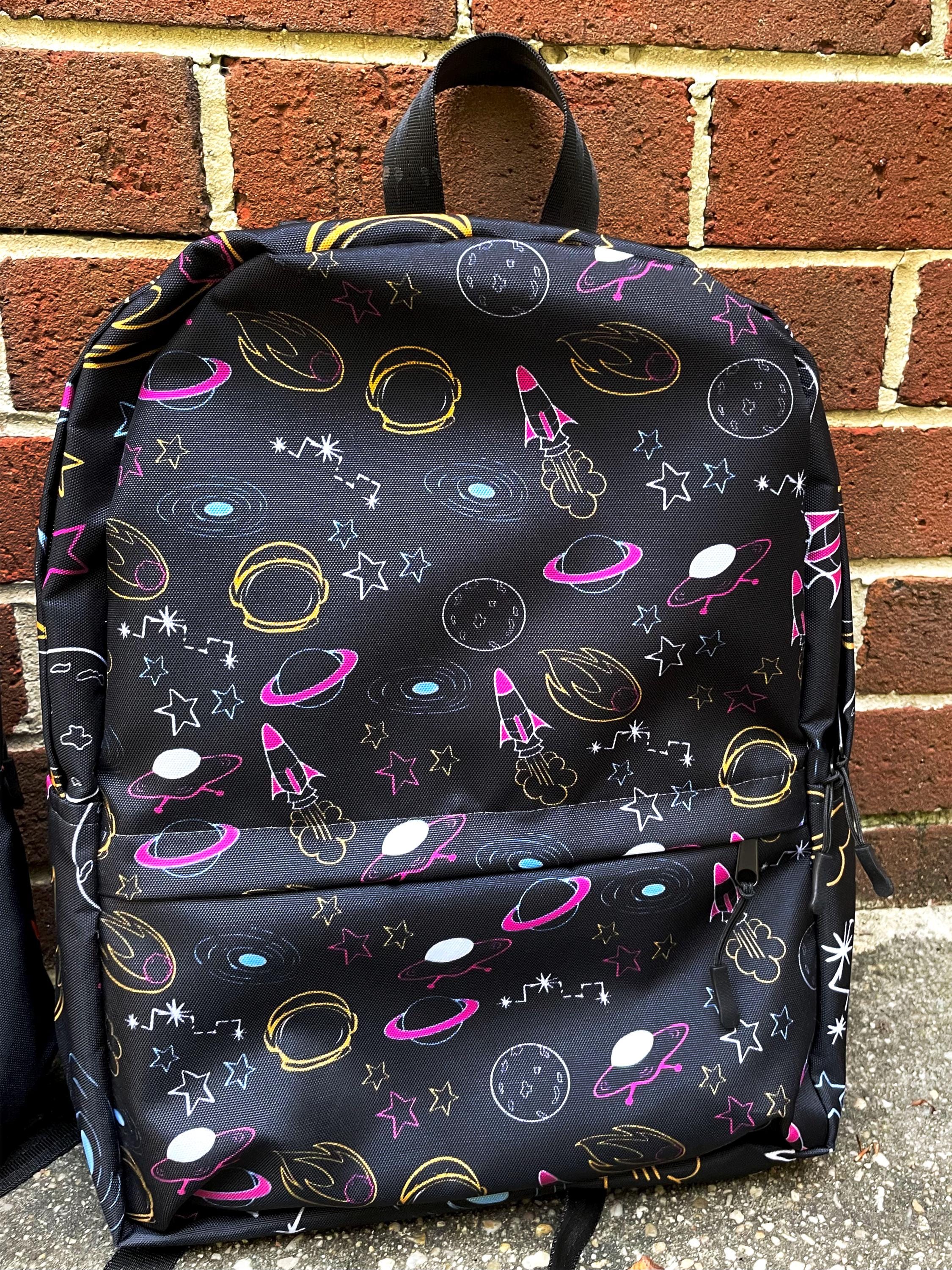 Galaxy Print Laptop Backpack: Water-resistant Outer Space 