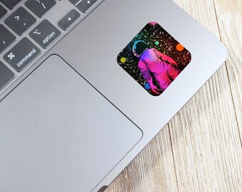 Holographic Astronaut Sticker: Cosmic Galaxy, Sci-fi Space Lover Gift