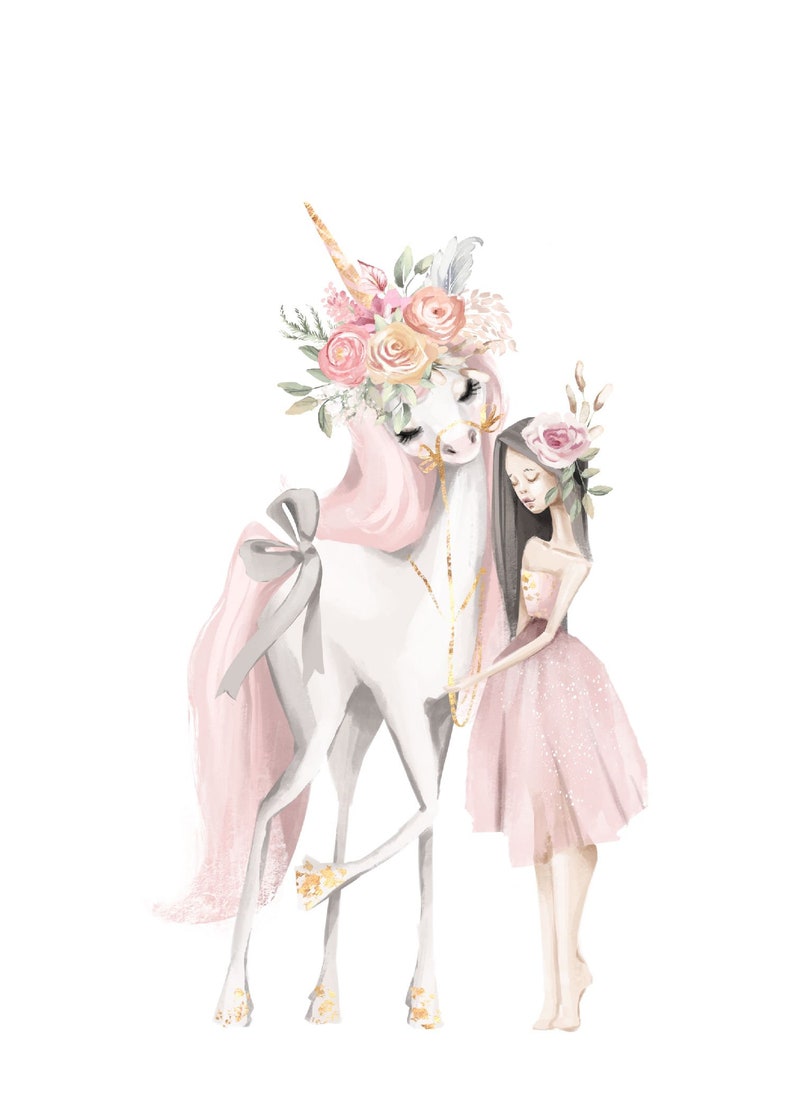 Girls Wall Printables Bedroom Decor Unicorn Nursery Wall Art - Etsy