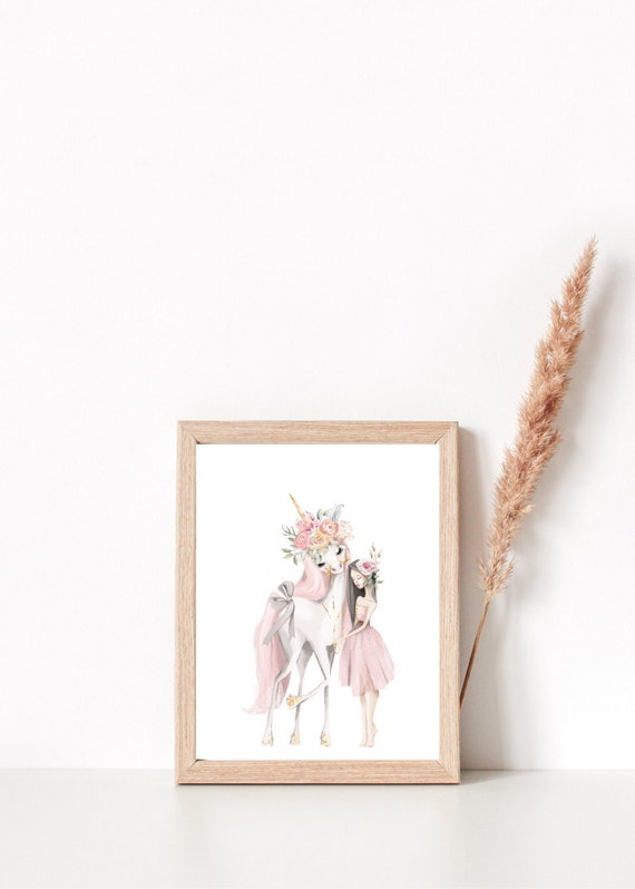 Girls Wall Printables Bedroom Decor Unicorn Nursery Wall Art - Etsy