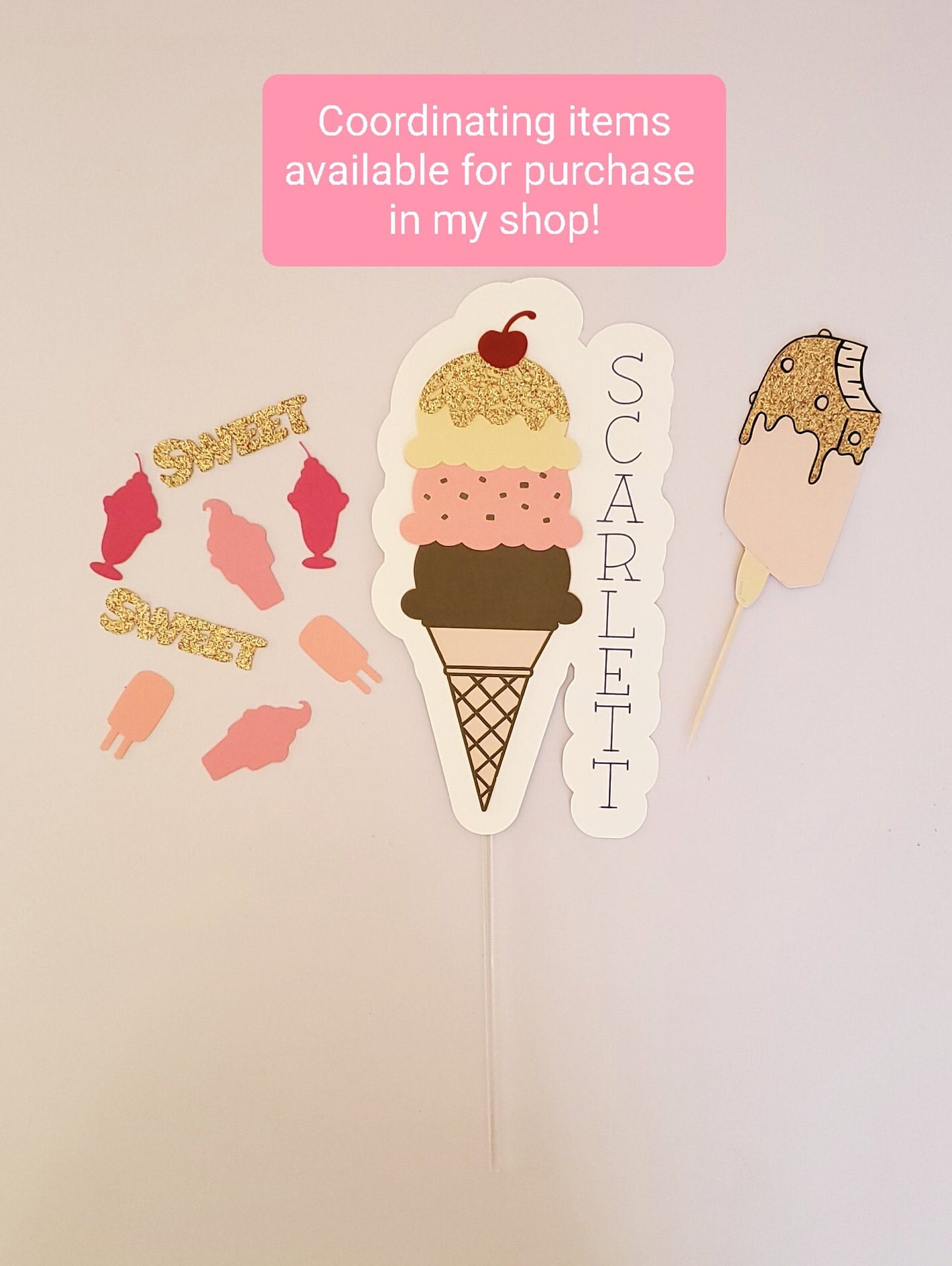 Ice Cream Confetti Ice Cream Party Decorations Icecream Etsy