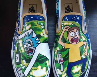 rick and morty slip on vans