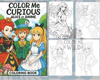 カラーミーキュリアス：アニメのアリス｜不思議の国のアリス風ぬり絵ブック *30ページ* PDF