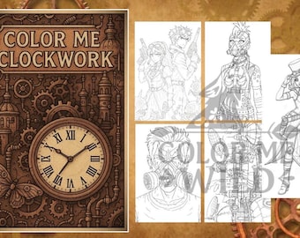 カラーミークロックワーク - スチームパンク *30ページ* 塗り絵 PDF
