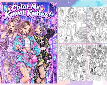 Páginas para colorir de fofuras kawaii *10 páginas* PDF para imprimir